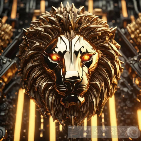 The Golden Lion Animal Ai Art