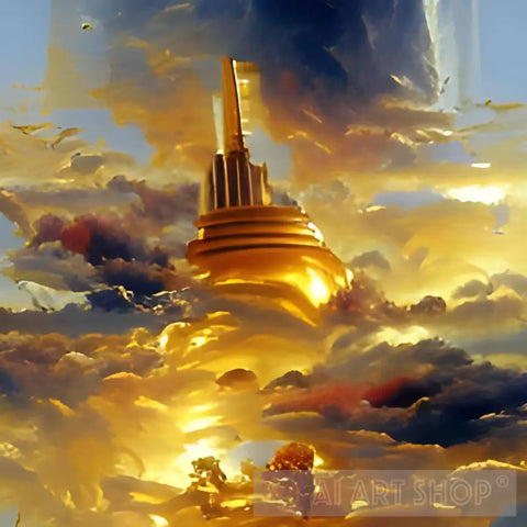 The Golden Palace In The Sky Ai Artwork