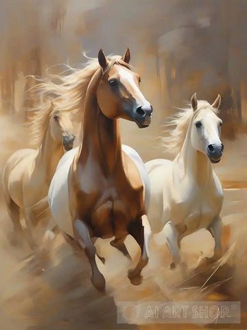 The Grace And Splendor Of Purebred Arabian Horses. Animal Ai Art