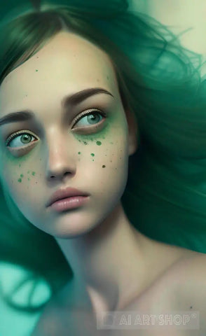 The Green Girl Portrait Ai Art