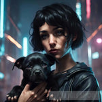 The Lady With Dog Portrait Ai Art