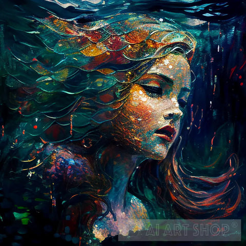 The Mermaid - Series#1 Expressionism Ai Art
