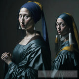 The Mona Lisa Girl With A Pearl Earring Salty Ai Painting