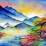 The Mountain Range Scenery Landscape Ai Art