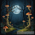 The Mystical Moonlit Forest Ai Artwork