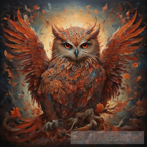 The Owl Of Phoenix Ai Painting