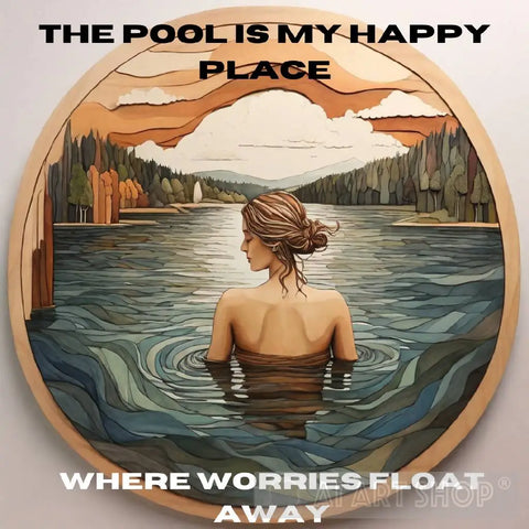 The Pool Is My Happy Place Abstract Ai Art