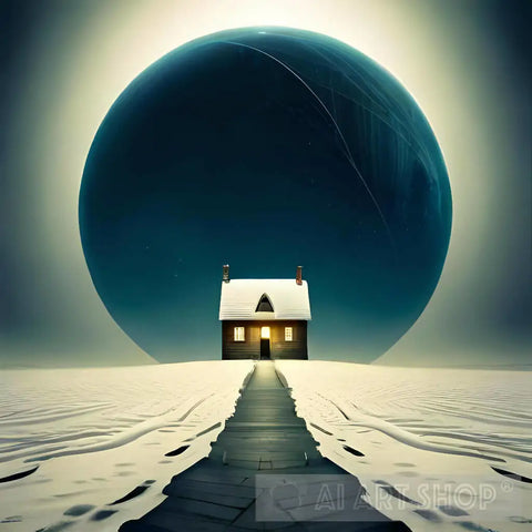 The Posterized Cottage Landscape Surrealism Ai Art