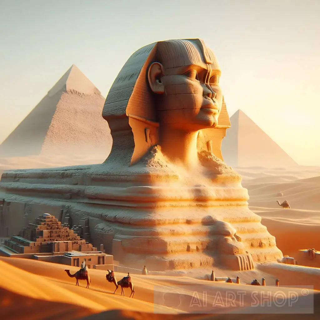 The Pyramids of Giza, Egypt's architectural marvels.