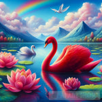 The Red Swan Animal Ai Art