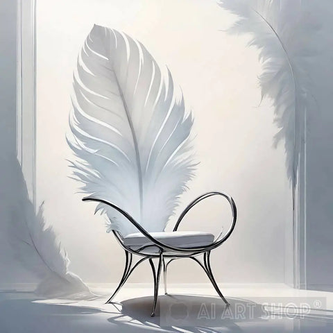 The White Feather Chair Still Life Ai Art