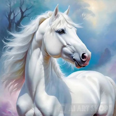 The White Stallion Animal Ai Art