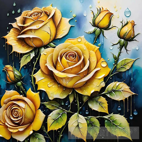 The Yellow Roses Nature Ai Art