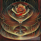Thin Lines In Pen And Ink Forming The Circumference Of A Glass Water Rose. All Have Same Mass. The