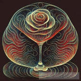 Thin Lines In Pen And Ink Forming The Circumference Of A Glass Water Rose. All Have Same Mass. The