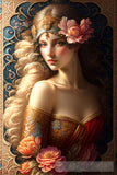 This Enchanting Girl Dons A Crown Of Vibrant Flowers Ai Artwork