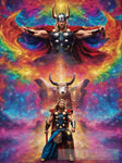 Thor With Unicorn Ai Artwork