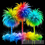 Three Trees Palmers In Neon Landscape Ai Art
