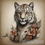 Tiger With Flowers Animal Ai Art