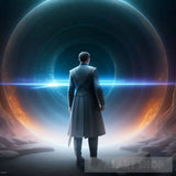 Time-Traveler Discovering A Realm Beyond Time Portrait Ai Art