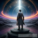 Time-Traveler Discovering A Realm Beyond Time Portrait Ai Art
