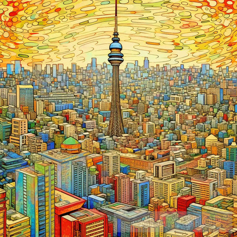 Tokyo Ii Abstract Ai Art