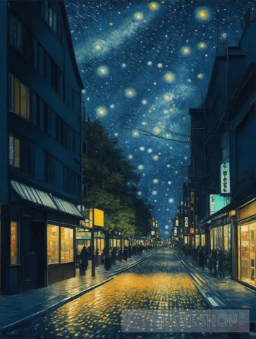 Tokyo Street At Night Impressionism Ai Art