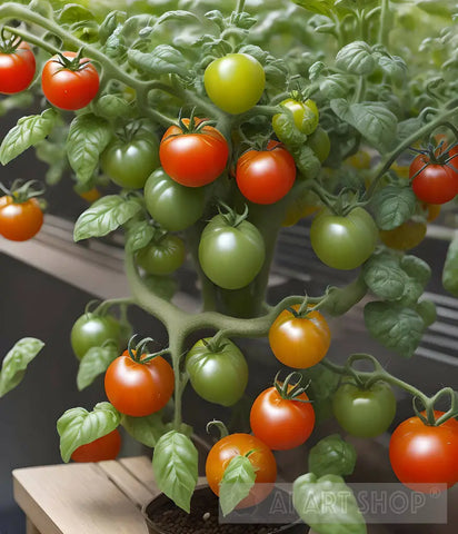 Tomato Tree In A Pot With Lots Of Tomatoes Nature Ai Art