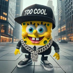 Too Cool Spongebob: Gangster Swag Digital Art Ai Artwork