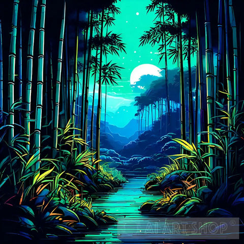 Tranquil Bamboo Forest Nature Ai Art