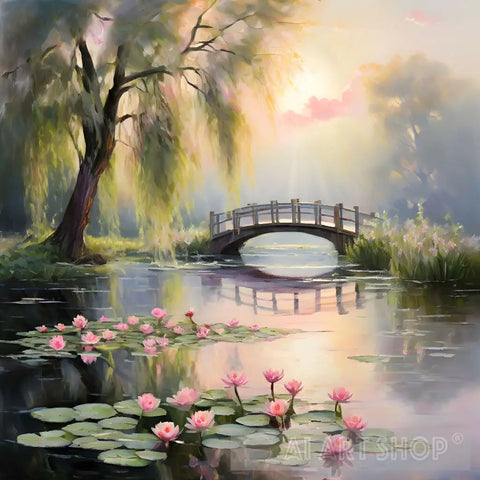 Tranquil Crossing Nature Ai Art