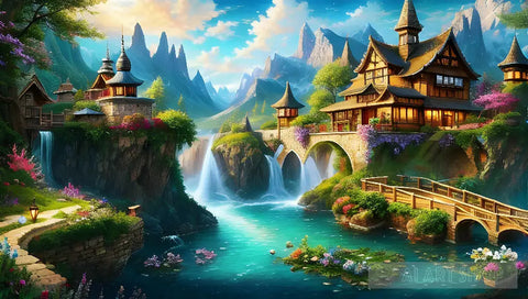 Tranquil Fantasy Landscape Landscape Ai Art