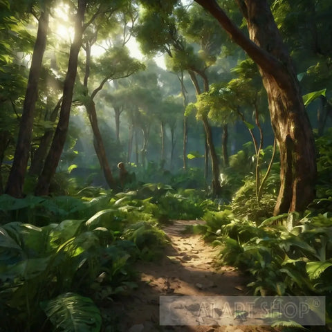 Tranquil Forest Pathway Nature Ai Art