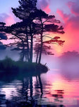 Tranquil Island Sunset Nature Ai Art