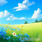 Tranquil Meadow Landscape Ai Art