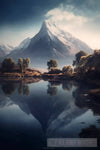 Tranquil Mountain Lake Ai Artwork