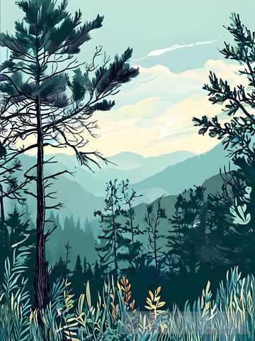 Tranquil Peaks Nature Ai Art