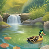 ’Tranquil Pond: A Mallard’s Haven’ Animal Ai Art