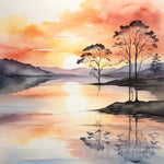 Tranquil Sunset Ai Painting