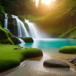 Tranquil Waterfall Nature Ai Art