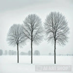 Trees In Winter Abstract Ai Art