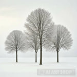 Trees In Winter Abstract Ai Art