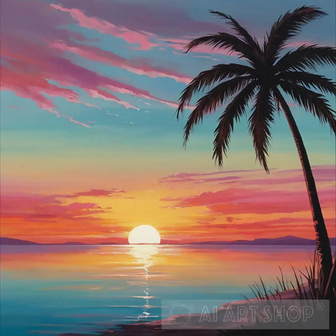 Tropical Sunset Ai Painting