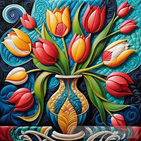 Tulips From Amsterdam Still Life Ai Art