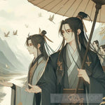 Two Gay Ancient Chinese Lovers Enjoying The Scenery Ai Artwork