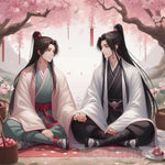 Two Gay Lovers Hold Hands Beneath The Cherry Blossoms Ai Artwork