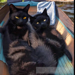 Two Kitties In A Canoe Nature Ai Art