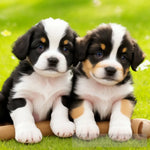 Two Little Puppy Dogs Animal Ai Art