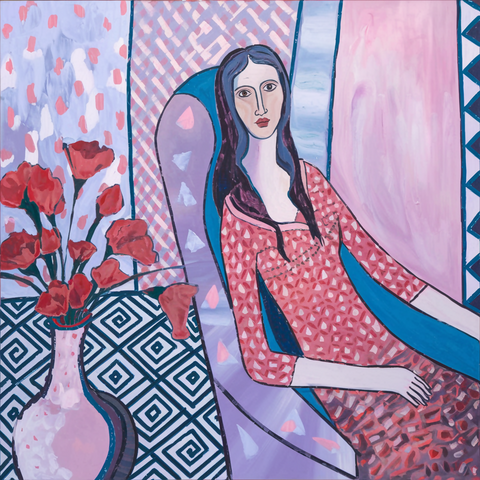 3 Woman with Pink Vase