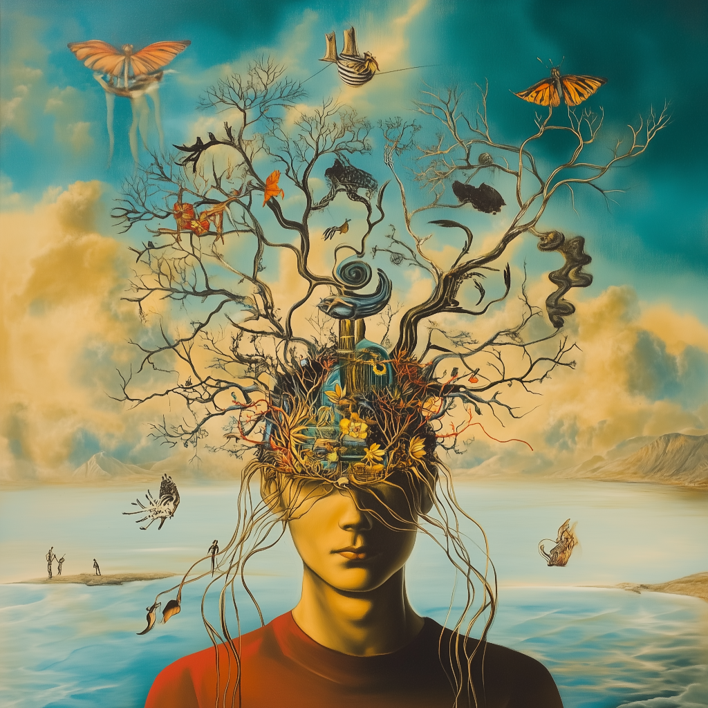 Mind Garden – Surreal AI Portrait of Thought and Nature